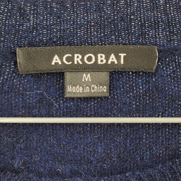 ACROBAT Navy and Red Plaid Sweater Womens Size Medium M - Picture 2 of 2